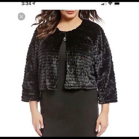 Calvin Klein Jackets & Blazers - Calvin Klein Faux Fur cropped black jacket size M